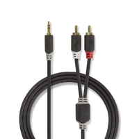 Nedis Aux Audio vads 3.5 mm -> 2x RCA 0.5m Melns