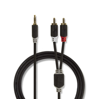 Nedis Aux Audio vads 3.5 mm -> 2x RCA 3m Melns