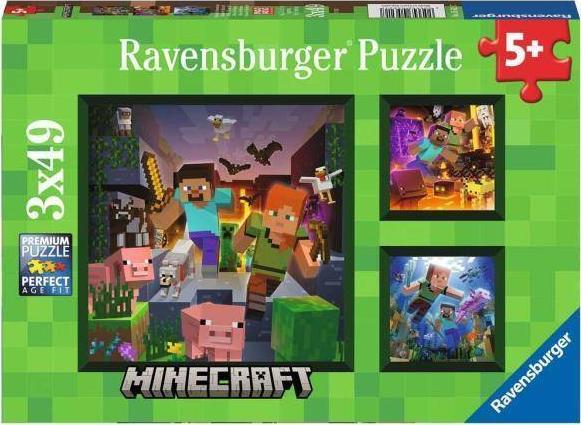 Ravensburger Puzzle 3x49el Minecraft 056217 puzle, puzzle