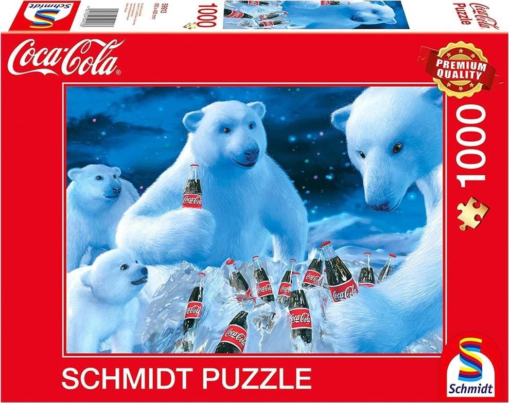 Schmidt Spiele Puzzle PQ 1000 Coca-Cola Niedzwiedzie polarne G3 439630 (4001504599133) puzle, puzzle