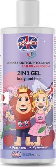 Ronney RONNEY_Kids On Tour To Japan 2in1 Gel Body And Hair zel do mycia ciala i wlosow dla dzieci od 3 roku zycia Japonska Wisnia 300ml 5060 aksesuāri bērniem