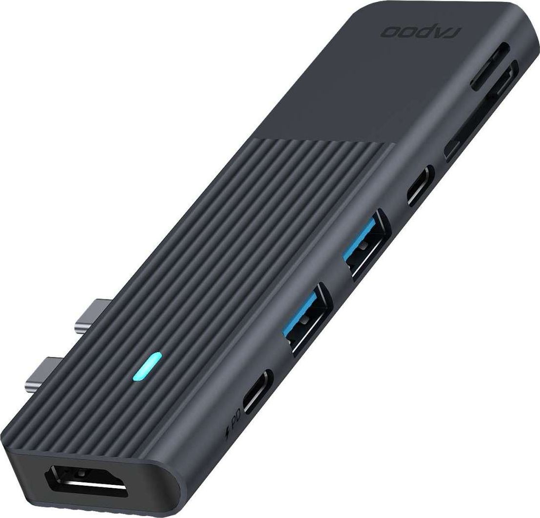 Stacja/replikator Rapoo USB-C (UCM-2003) 11411 (6940056114112) dock stacijas HDD adapteri