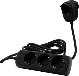 REV Multiple Socket Outlet 3+1-fold 2m black Powersplit elektrības pagarinātājs