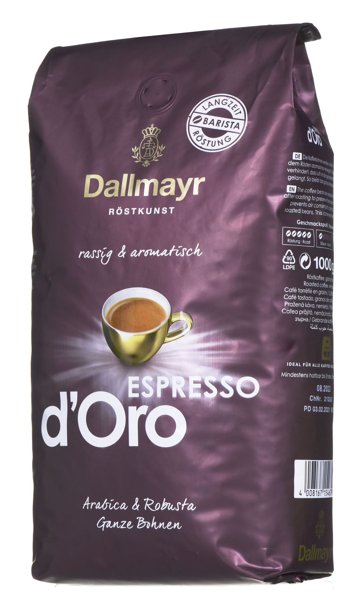 Dallmayr Espresso d'Oro ganze Bohne 1 kg piederumi kafijas automātiem