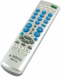 Savio RC-02 Universāla Pults TV / DVD / SAT / DVB / AMP / VCR / 8 in 1 / Sudraba pults