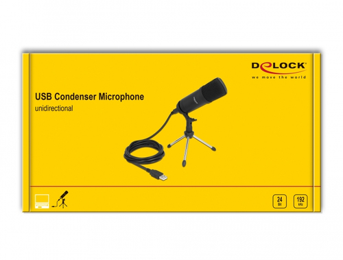 DeLOCK Professional USB condenser microphone 24 bit / 192 kHz for PC and laptop aksesuārs datorkorpusiem