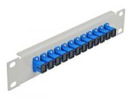 Patch Panel - Rack montierbar - SC SM X 12 - Grau, Blau - 1U - 25.4 cm (10