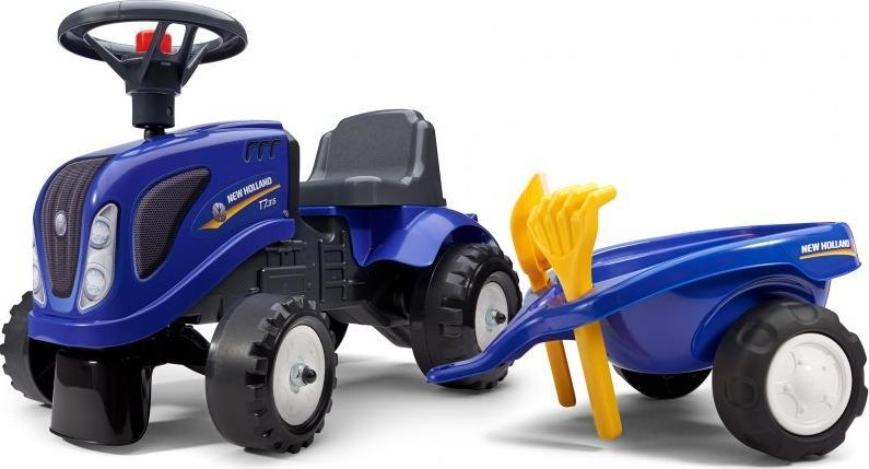 Falk FALK Traktorek Baby New Holland Niebieski z Przyczepka + akc. od 1 roku 3016200028031 (3016200028031)