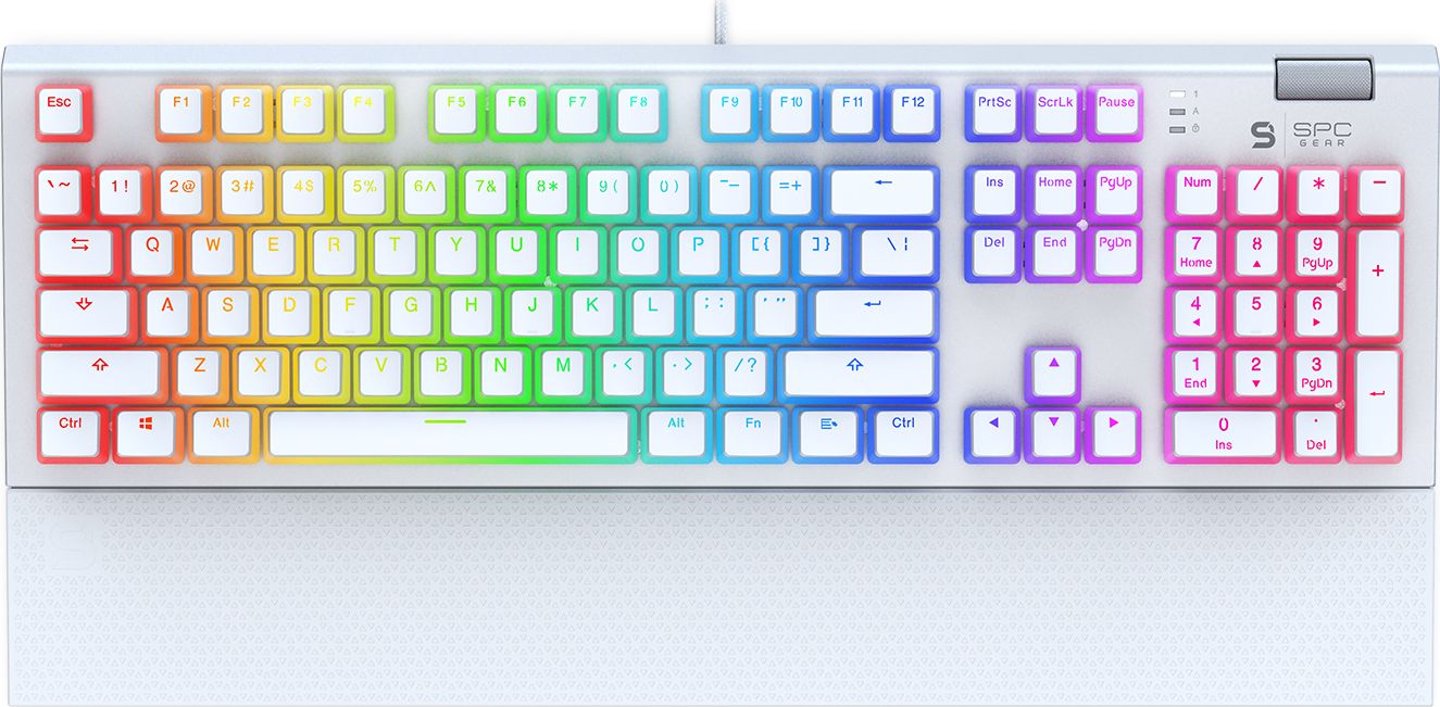 SPC Gear GK650K Omnis keyboard USB QWERTY US International White 5903018663241 klaviatūra
