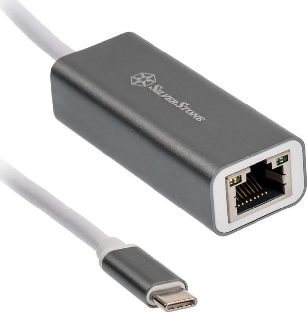 Adapter USB SilverStone USB-C - RJ45 Szary  (40185) 40185 (4710007226551)