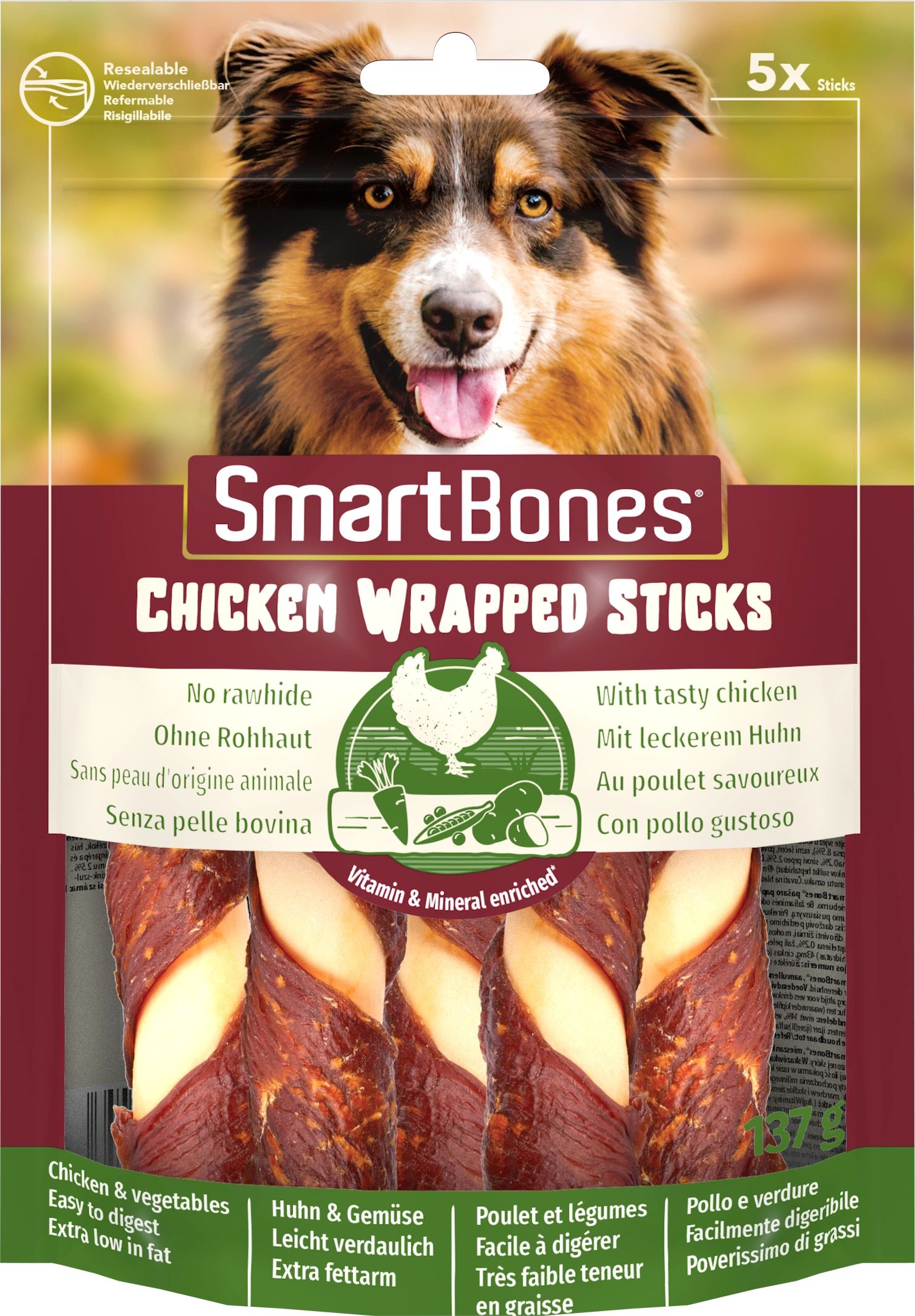 SmartBones Chicken Wrap Sticks Medium 5 szt. [T027453] 11124 (0810833027453)