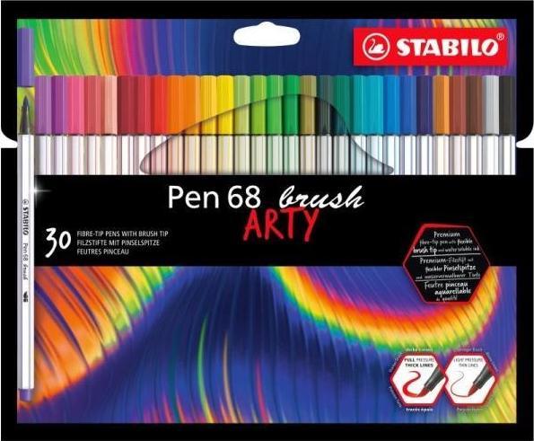 Stabilo Felt-tip pen STABILO Pen 68 brush cardboard case 30 pcs. ARTY 568/30-21-20