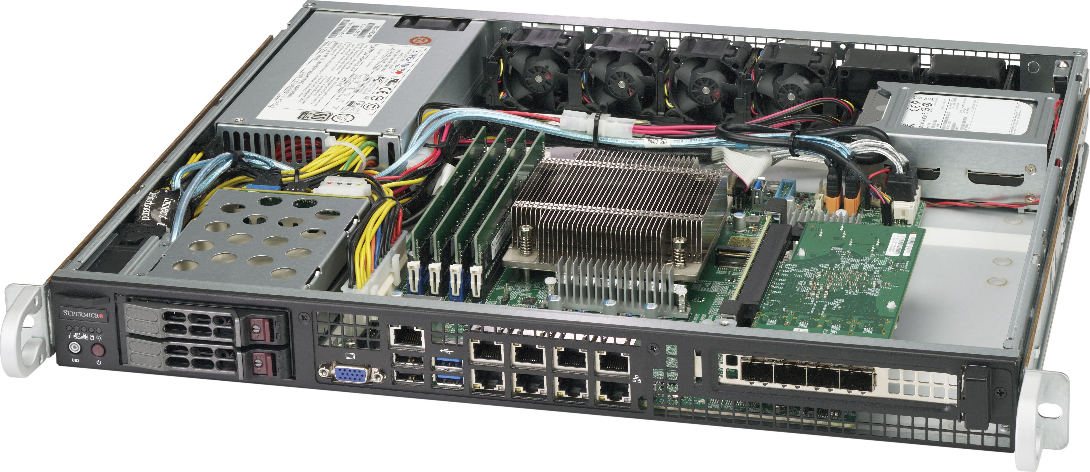 Super Micro Supermicro SC513 BTQC-350B - Rack-Montage - 1U - Erweitertes ATX - SATA/SAS - Hot-Swap 350 Watt - Schwarz - USB/VGA/LAN (CSE-513