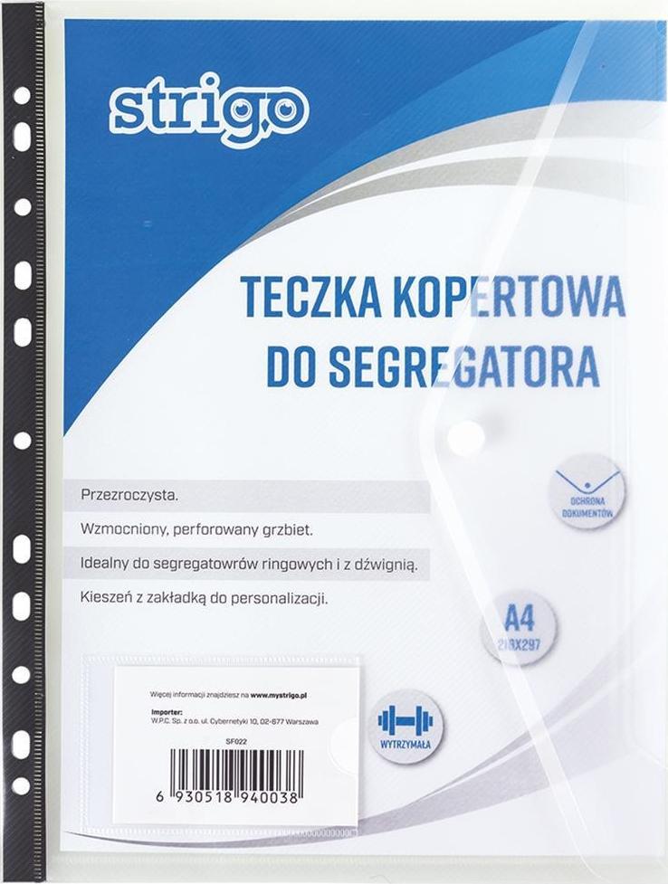 Strigo Teczka kopertowa PP A4 z perforacja Strigo PILO1397 (6930518940038)