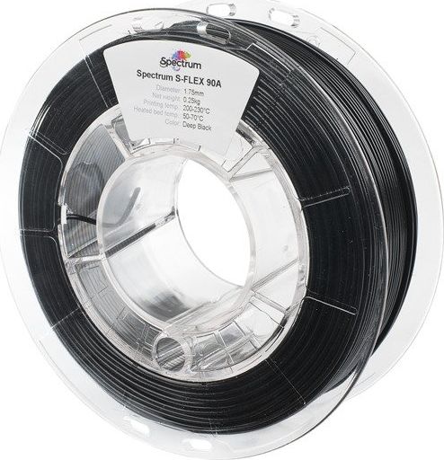 Spectrum Filament S-FLEX 90A Deep black 1,75 mm/0,25 kg 3D printēšanas materiāls