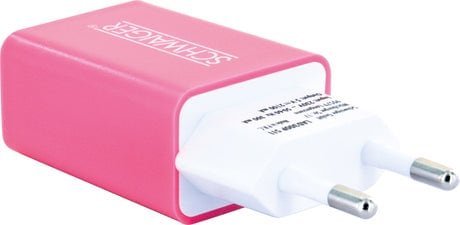 Schwaiger 230V Ladeadapter USB Weis/Pink Baterija