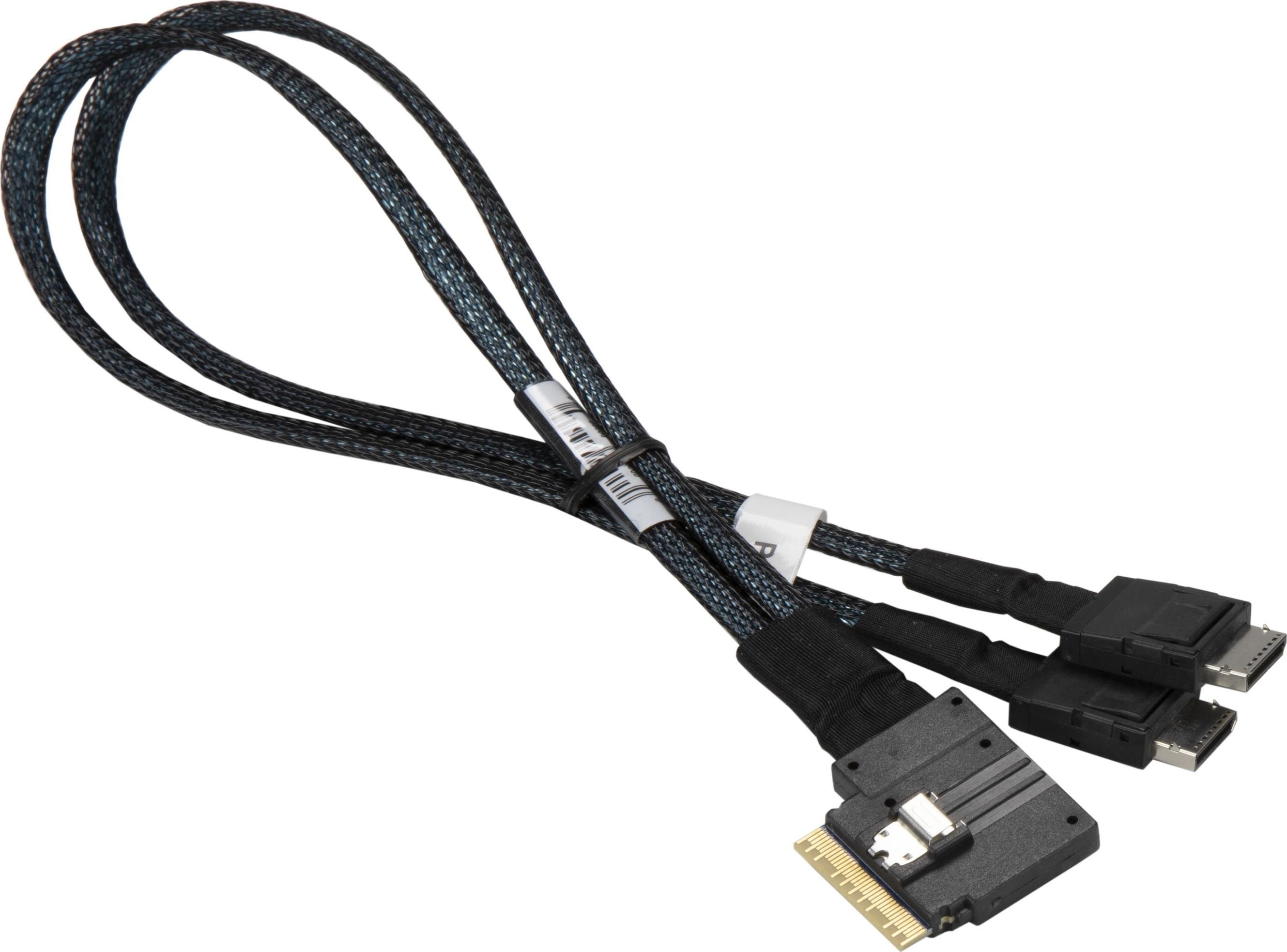 Supermicro - SATA- / SAS-Kabel - 8x Slim SAS links gewinkelt bis 8x Slim SAS gerade - 22 cm Serveru aksesuāri