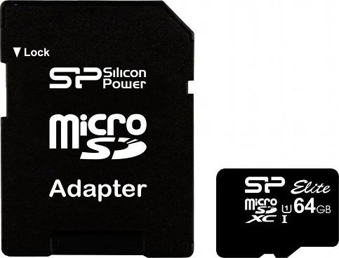 Silicon Power Micro SDCard 64GB Silicon Power UHS-1 Elite/class10  w/ada atmiņas karte