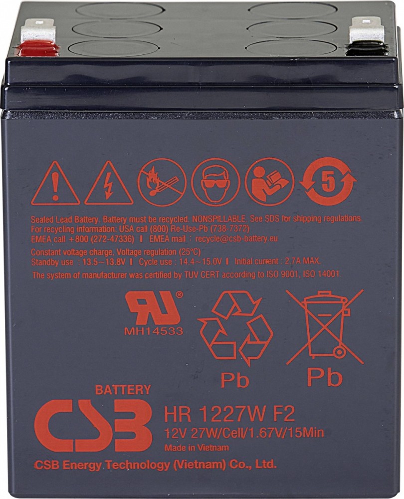 AGM Battery 27W@15min F2 6.5Ah 3-5y HR1227WF2 UPS aksesuāri