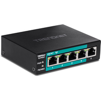 TRENDnet 5-Port Fast Ethernet Long Range PoE+ Switch komutators