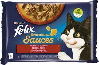 Nestle FELIX sasz.4x85g SENSATIONS SAUCES WIEJSKIE SMAKI w sosie /12 12448343 (7613039757475) barība suņiem