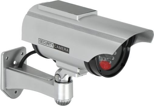 ATRAPA KAMERY MONITORUJACEJ CCTV SREBRNA Z PANELEM SLONECZN. ON-1207/G (5908254801624) novērošanas kamera