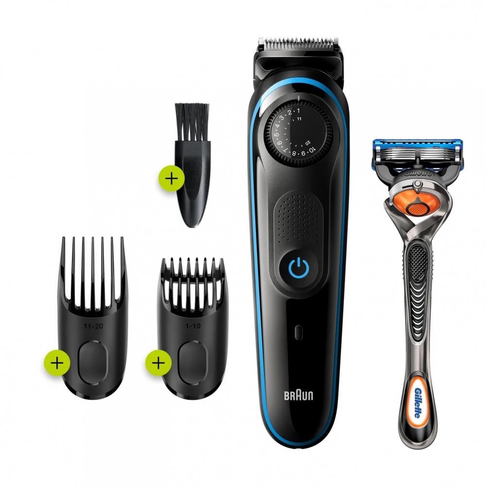 Braun Beard trimmer BT3240 Operating time (max) 80 min, Number of length steps 39, Step precise 0.5 mm, NiMH, Black/Blue, Cordless and corde matu, bārdas Trimmeris