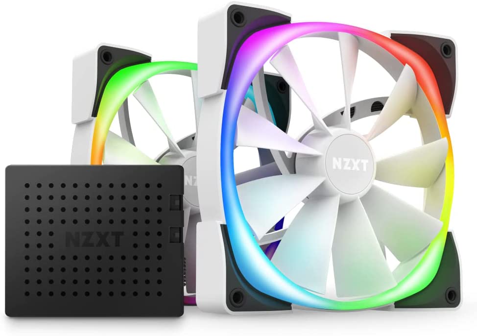 NZXT Aer RGB 2 Starter Kit - Gehäuselüfter - 140 mm - Mattes Weiß (Packung mit 2) 815671014474