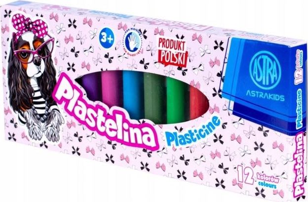 Astra Plastelina Pieski 12 kolorow ASTRA 303221008 (5901137160368) materiāli konstruktoriem