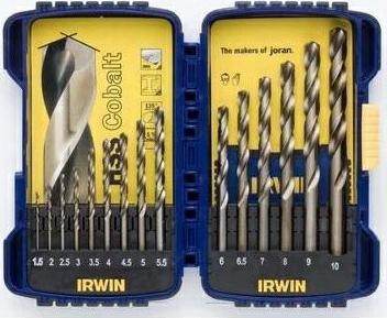 Wiertlo Irwin IRWIN ZESTAW 15szt. COBALT 1.5mm, 2mm, 3.5mm, 4mm, 4.5mm 5mm, 5.5mm, 6mm, 6.5mm, 7mm, 8mm, 9mm, 10mm IRWIW3036501