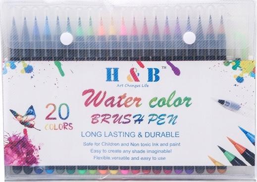 H&B Pen Set Water Markers + Pen Brush Pen Brush Pen / H & b 21in1