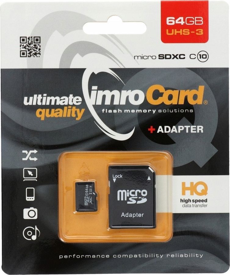 IMRO MICROSD10/64G UHS-3 ADP memory card 64 GB MicroSDHC UHS-III Class 10 atmiņas karte