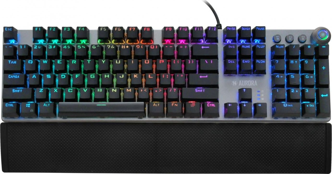 IBOX AURORA K-4 RGB IKGMK4 (USB; (US); black color) klaviatūra