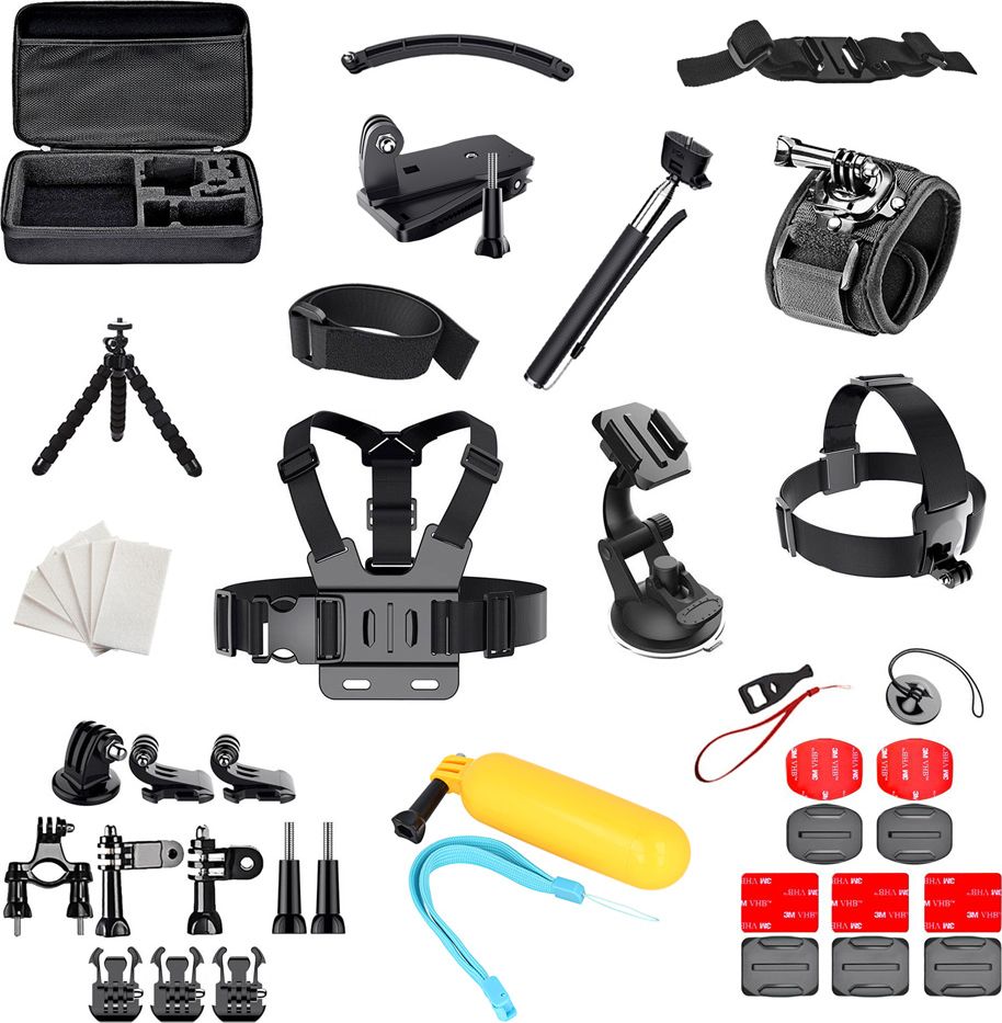 Hurtel Set of 50 in 1 accessories for GoPro SJCAM sports cameras Sporta kameru aksesuāri