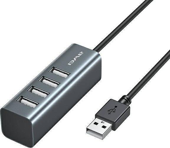 HUB USB Awei CL-122 4x USB-A 2.0 (6954284085434) 6954284085434 (6954284085434) USB centrmezgli