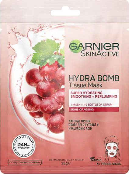 Garnier Garnier Skin Naturals Hydra Bomb Natural Origin Grape Seed Extract Maseczka do twarzy 1szt 118892