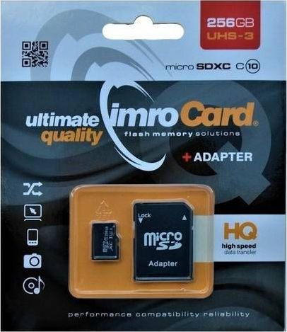 Karta Imro MicroSDXC 256 GB Class 10 UHS-I/U3  (2_409499) 2_409499 (5902768015683) atmiņas karte