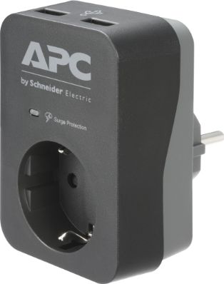 APC Essential SurgeArrest surge protection power strip, 1 socket, black (489565) elektrības pagarinātājs