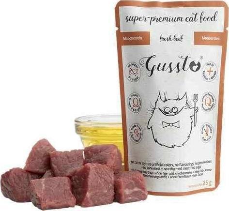 GUSSTO GUSSTO sasz.85g FRESH BEEF /8 Pokarm dla kota z WOLOWINA VAT013984 (4250231537646) kaķu barība