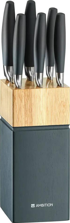 Ambition SET OF 6 KNIVES 51228 IN A BLOCK SILVER GRAY Virtuves piederumi