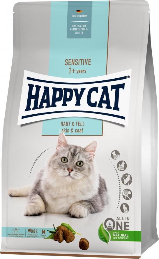 Happy Cat Sensitive Skin & Coat, sucha karma, dla doroslych kotow, dla zdrowej skory i siersci, 1,3 kg, worek HC-0958 (4001967140958) kaķu barība