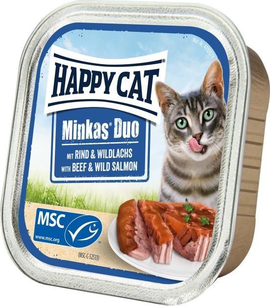 Happy Cat Deserowka pasztet, wolowina i losos, 100g HC-1435 kaķu barība