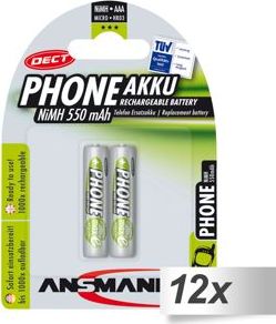 Ansmann Akumulator Phone AAA / R03 550mAh 24 szt. 8254698 Baterija