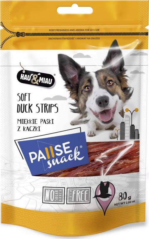 Hau&Miau Pausesnack przysmak dla psa, miekkie paski z kaczki 80g HM-8216 (5904479082169)