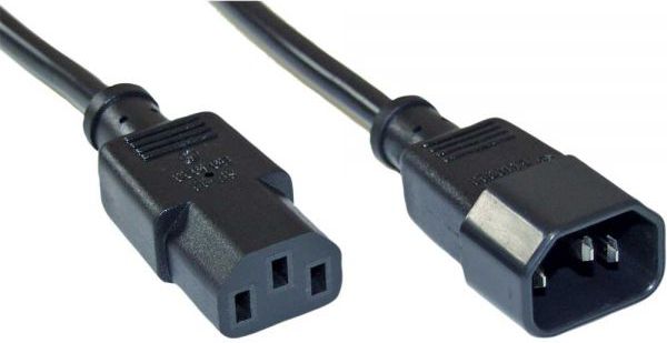 Kabel zasilajacy InLine przedluzacz do komputera - 3 Pin IEC C13 - C14 meski - zenski czarny 1.8m (16632) 16632 (4043718012862) kabelis datoram