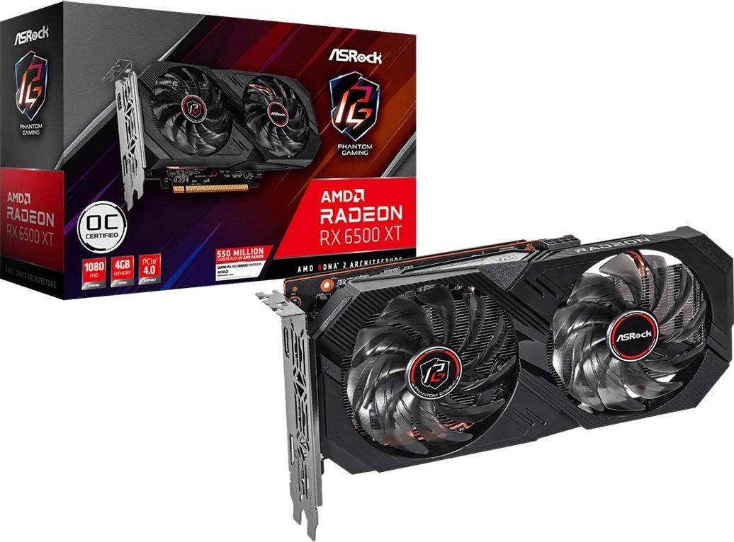 Asrock AMD Radeon RX 6500 XT Phantom Gaming D 4 GB GDDR6 Graphics Card video karte