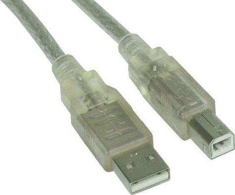 Kabel USB InLine USB A/B, 3m, Przezroczysty (34535T) USB kabelis