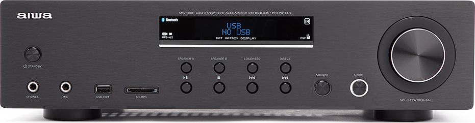 Aiwa AMU-120BTBK audio amplifier 2.0 channels Home Black multimēdiju atskaņotājs