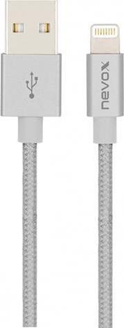 Kabel USB Nevox USB-A - Lightning 2 m Srebrny (JAB-4283127) JAB-4283127 (4250686405309) USB kabelis
