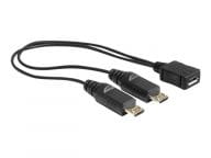 Delock Cable USB micro B female > 2 x USB micro-B male 20.5 cm USB kabelis